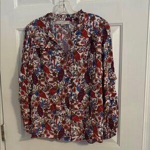 LOFT Women's Multicolor Floral Blouse